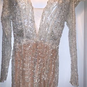 Custom Beaded Sheer Gown